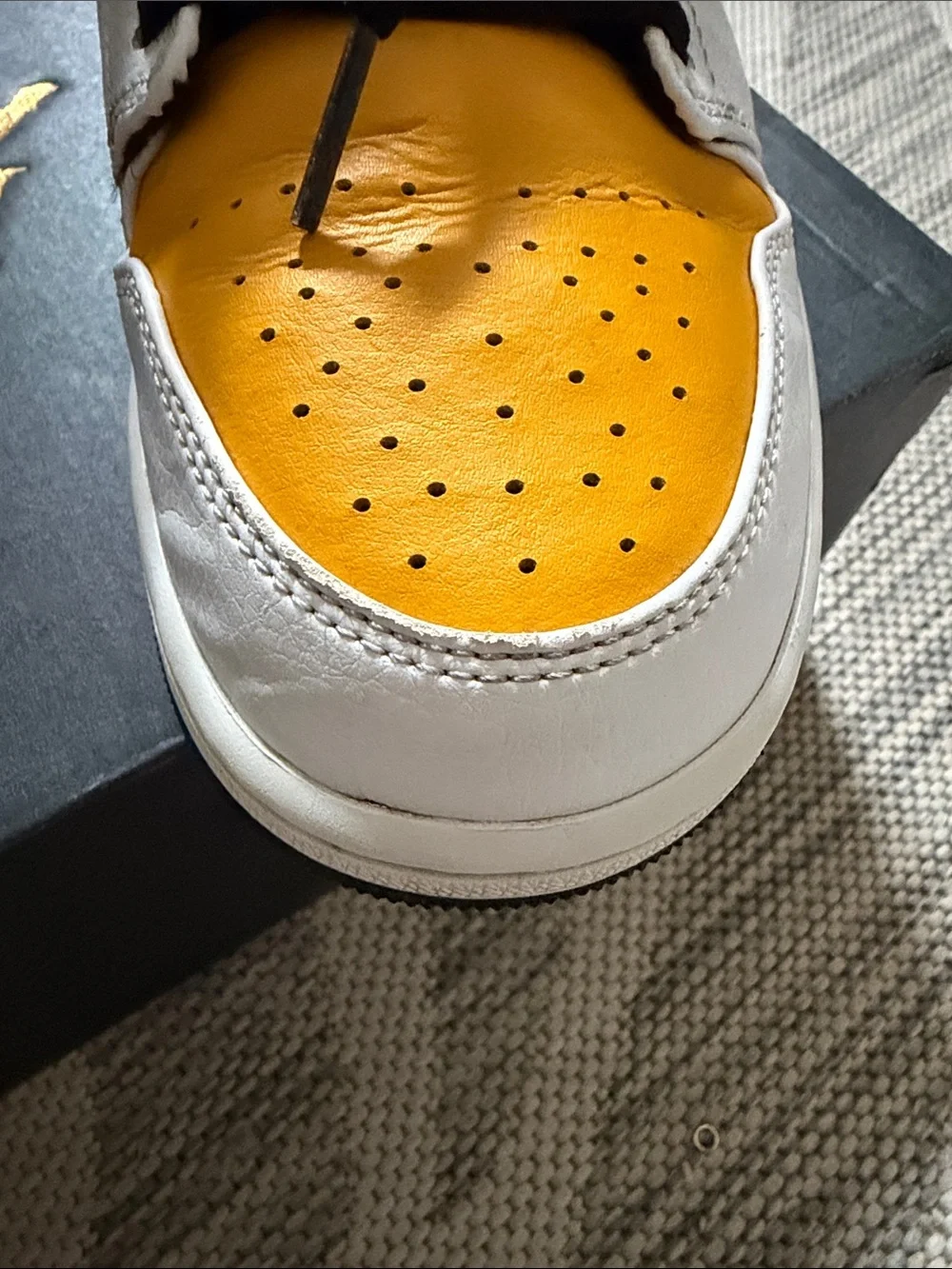 Jordan Mid Top Sneakers in Yellow White Black